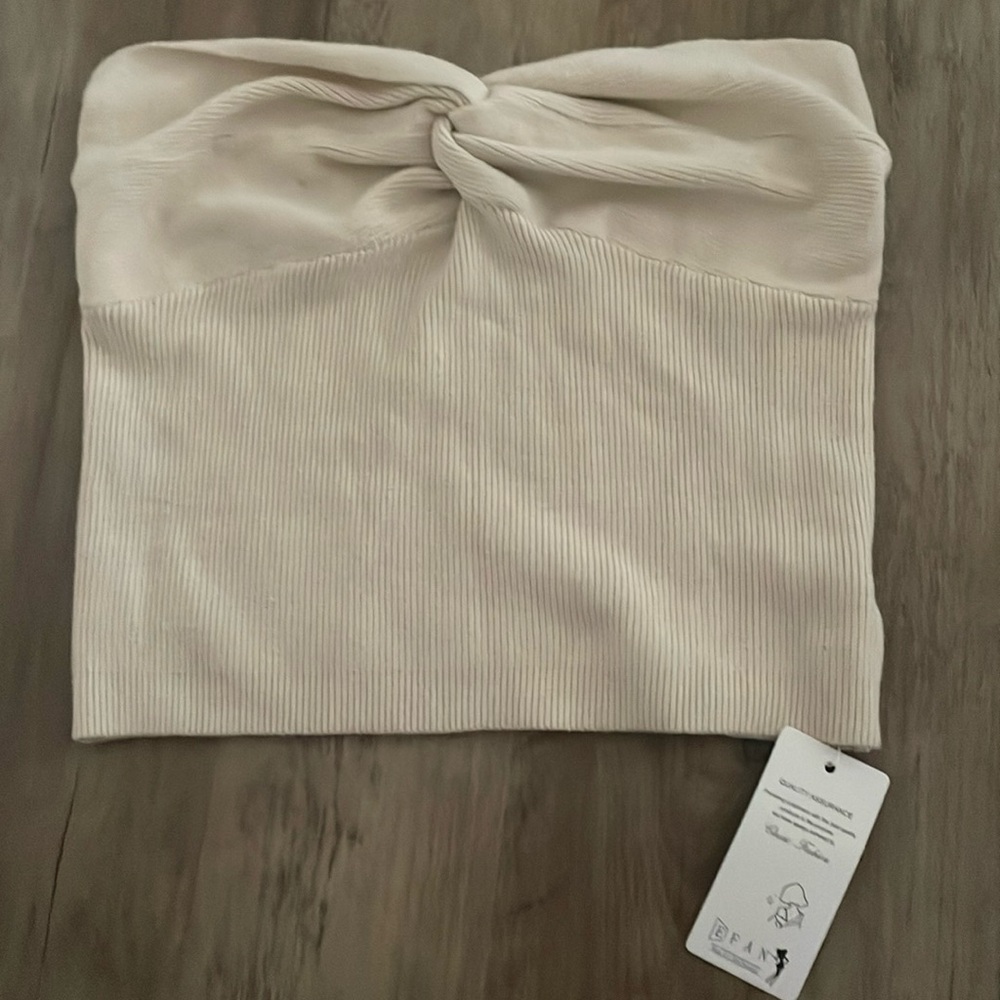 Cream knit tube top